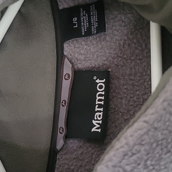 Marmot Fleece Jacket Full‎ Zip Warm Soft Gray Outdoor Coat L - Picture 4 of 8